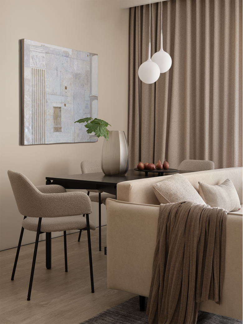 Дизайн интерьера бежевой гостиной