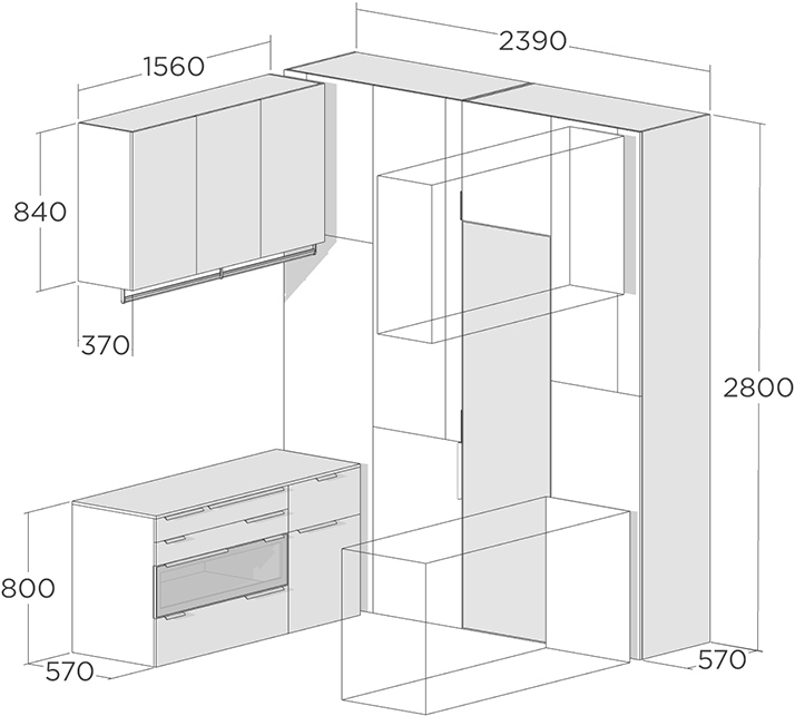 Схема п-образной гардеробной