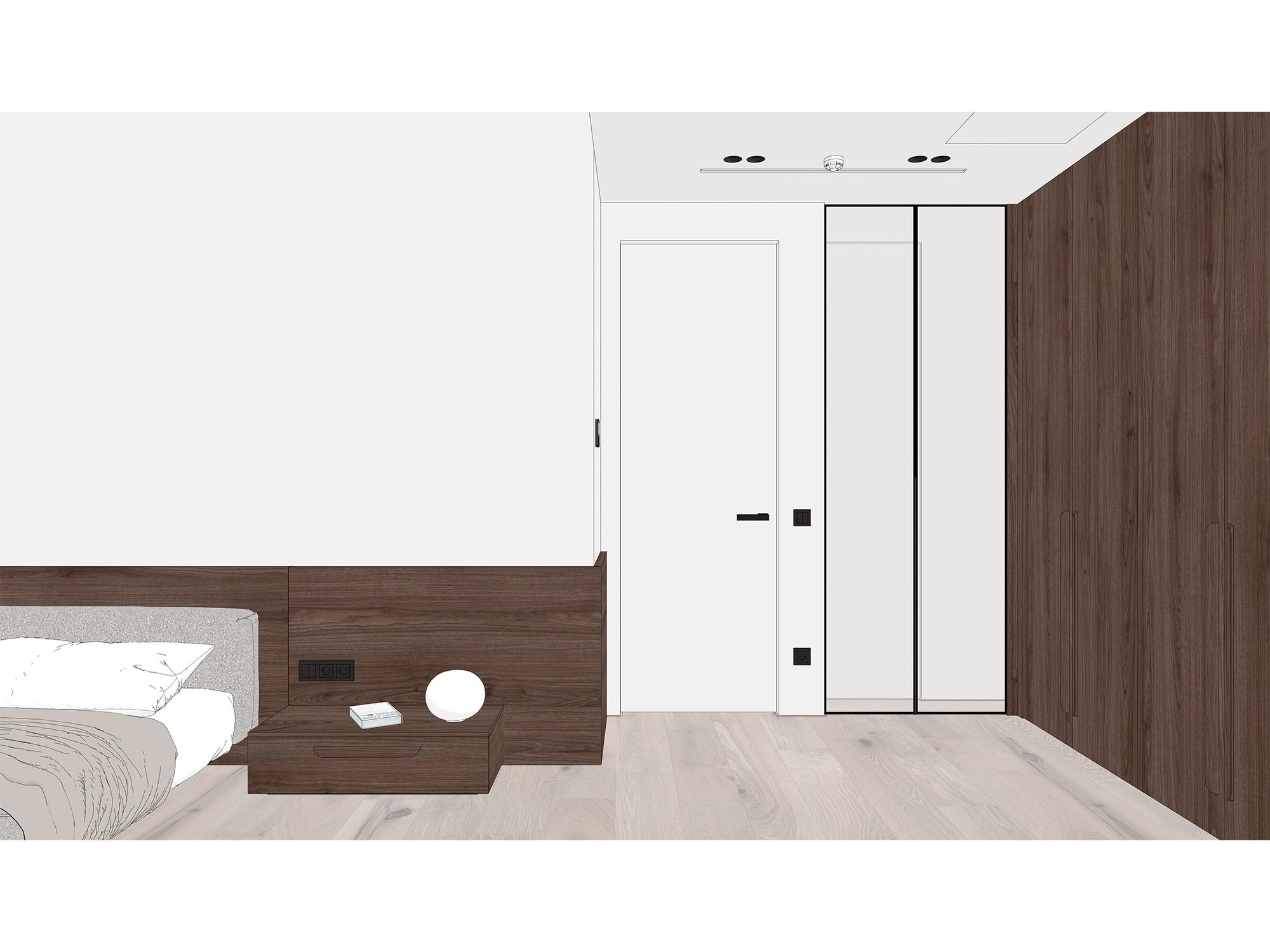 Дизайн-проект спальни с гардеробной