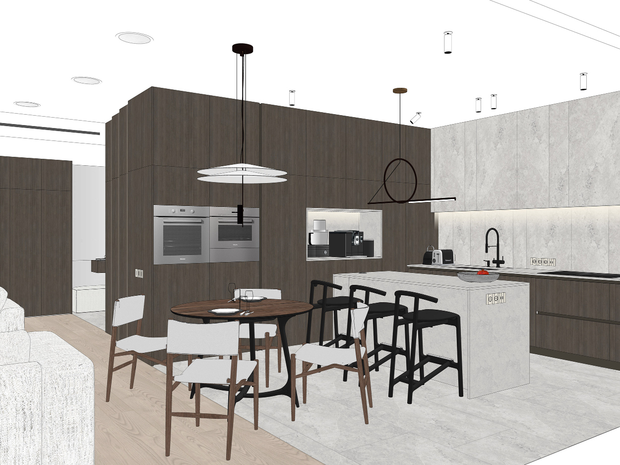 Кухонный остров дизайн и производство в Москве