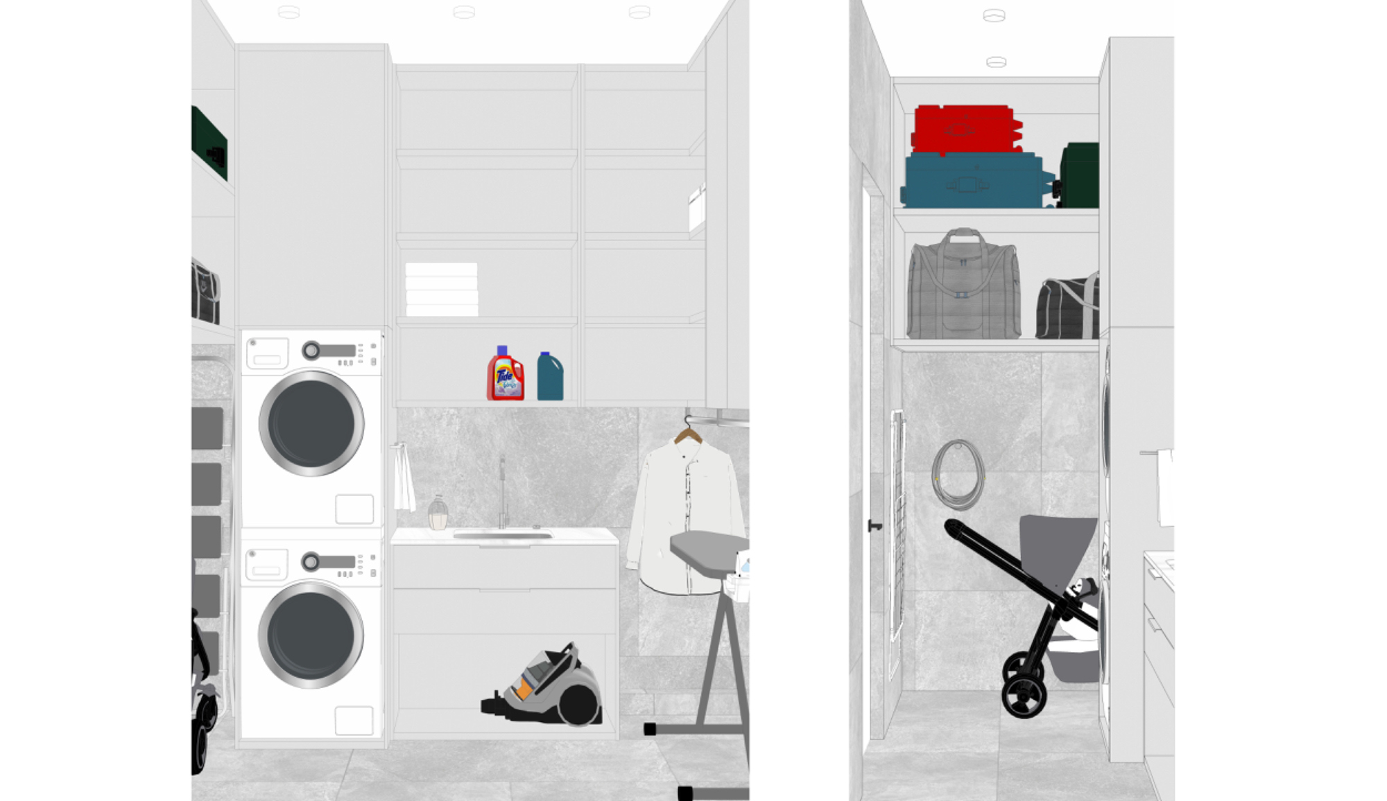 Шкаф для стиральной машины в хозблоке