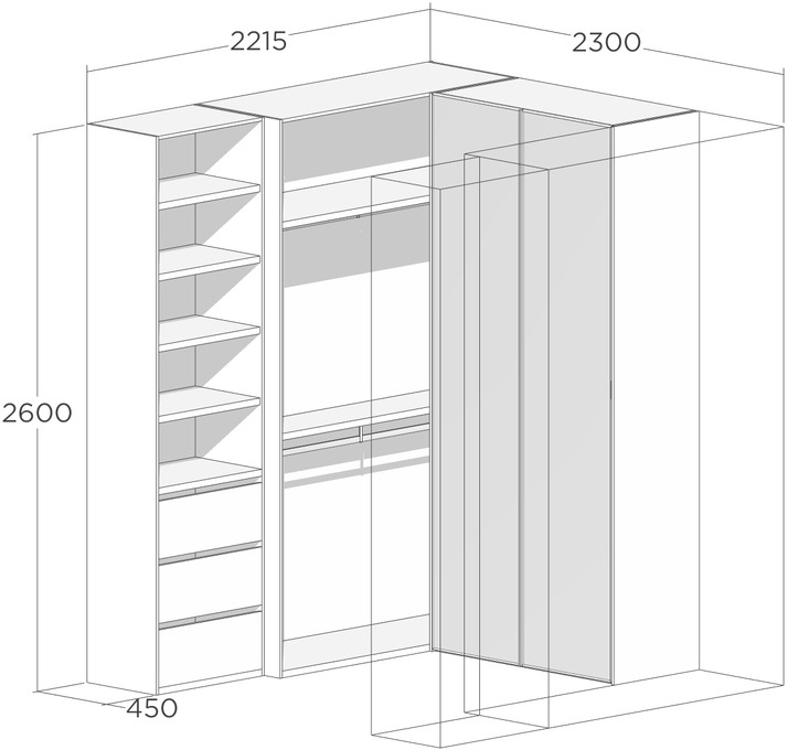 Схема п-образной гардеробной