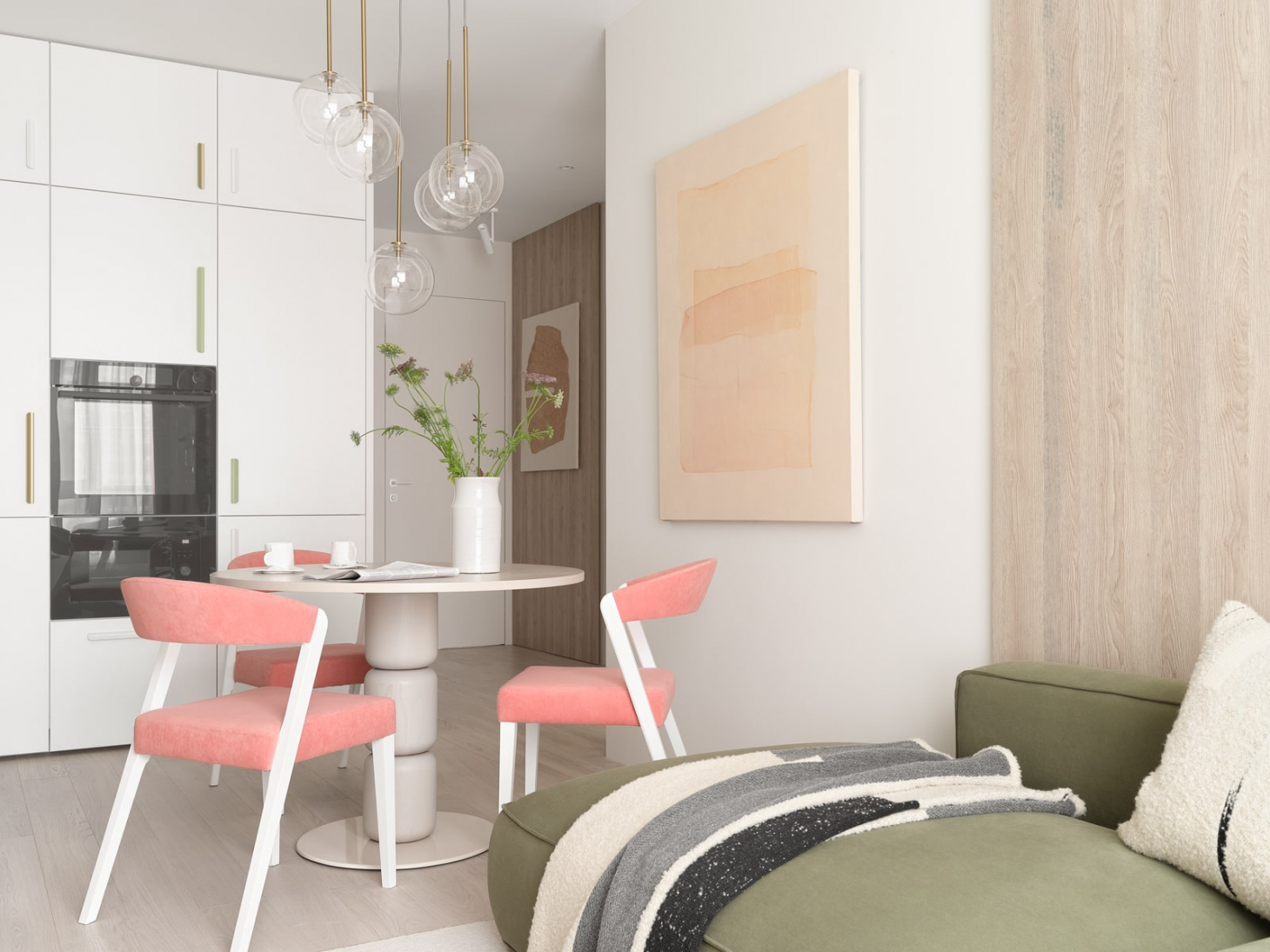 Дизайн небольшой кухни-гостиной