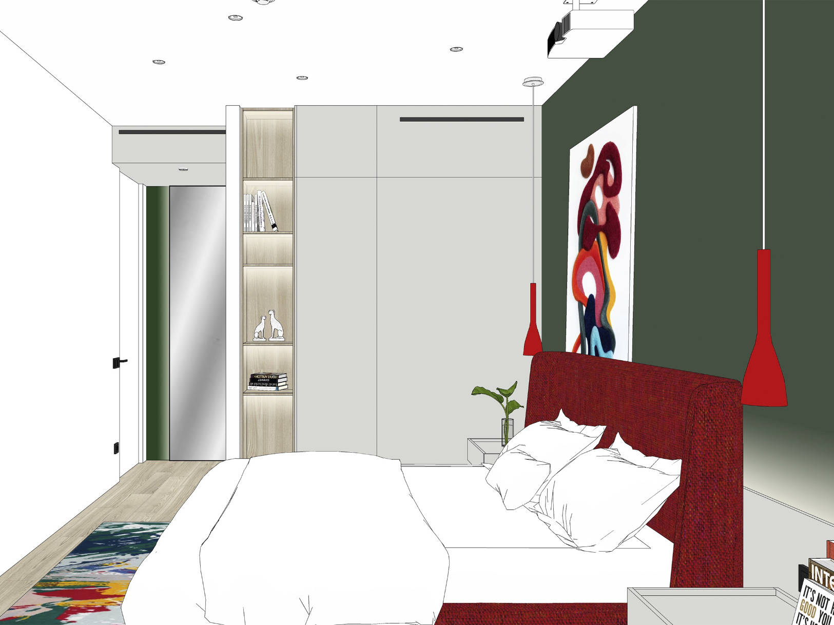 Проект интерьера главной спальни с гардеробной