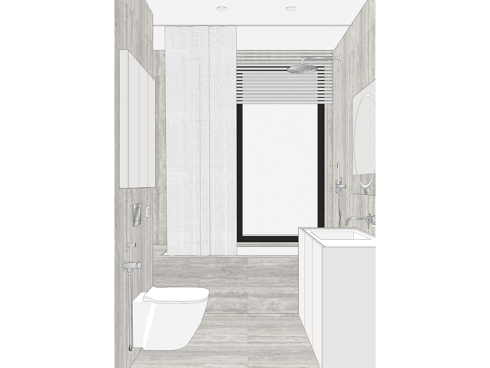 Дизайн-проект и ремонт ванной комнаты с окном