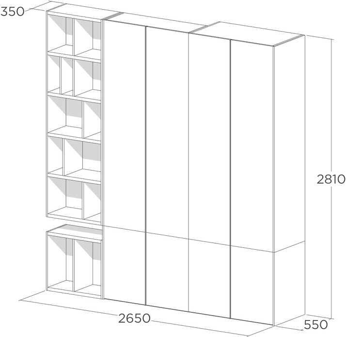 Шкаф для одежды с полками для декора