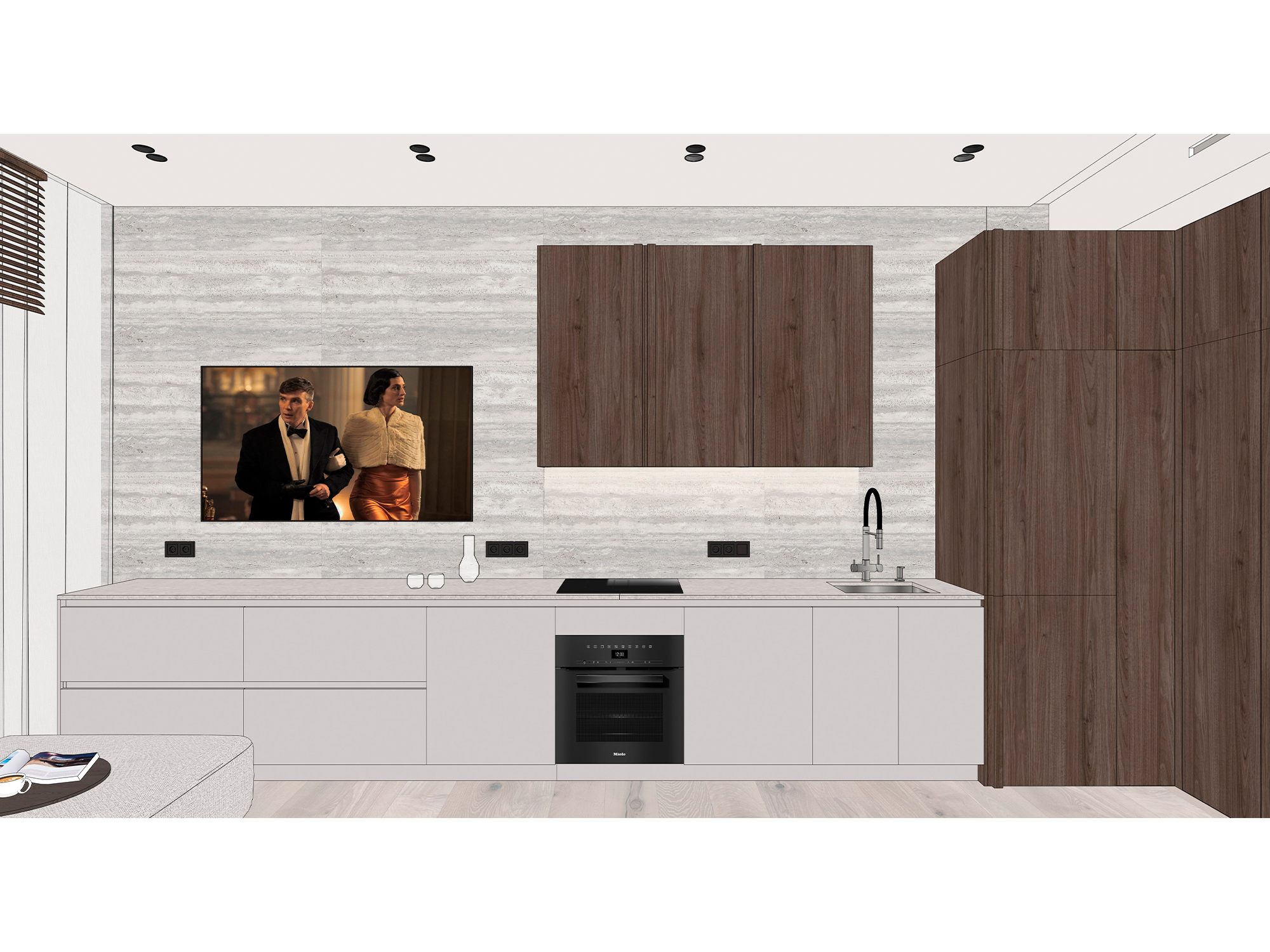 Дизайн-проект бежевой кухни