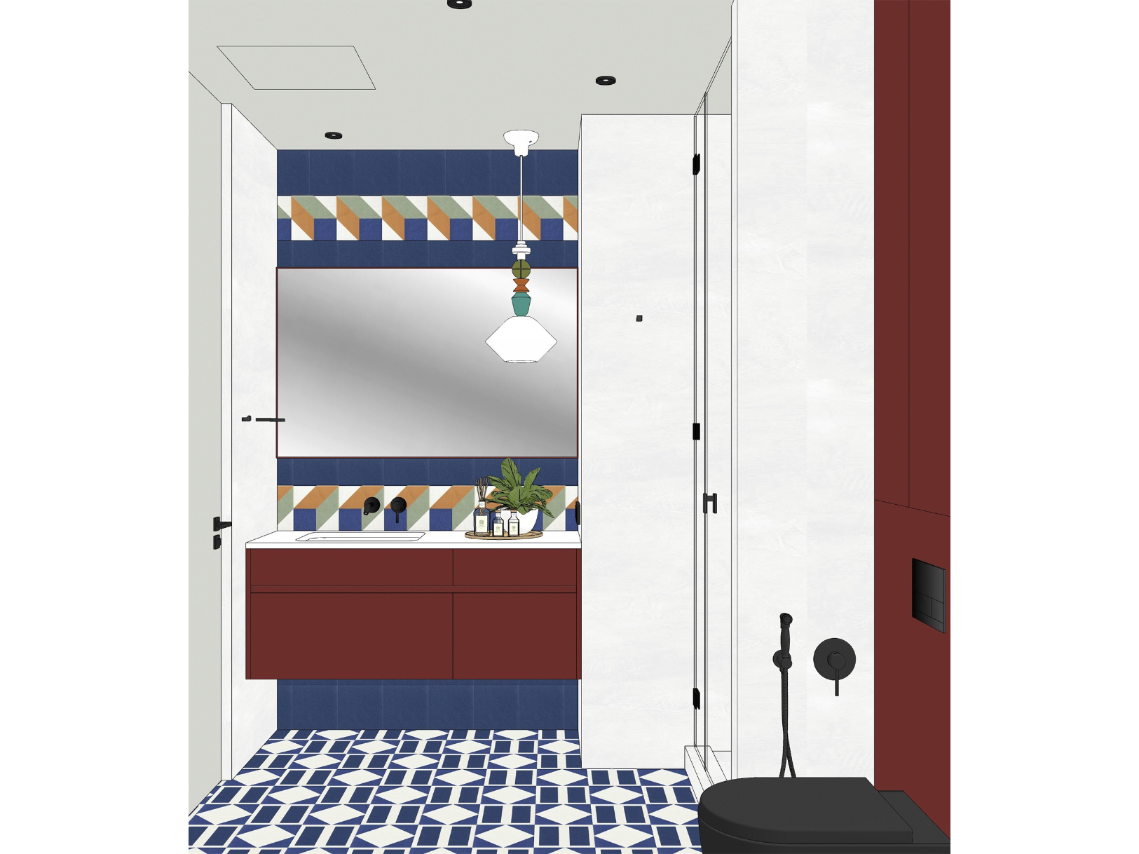 Дизайн-проект гостевой ванной комнаты