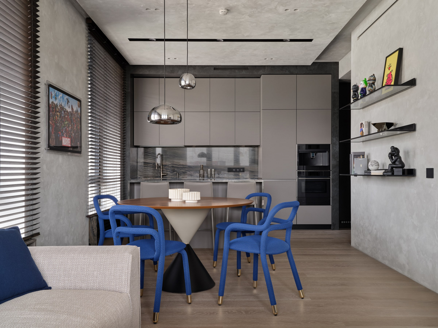 Дизайн и ремонт кухни-гостиной в современном стиле