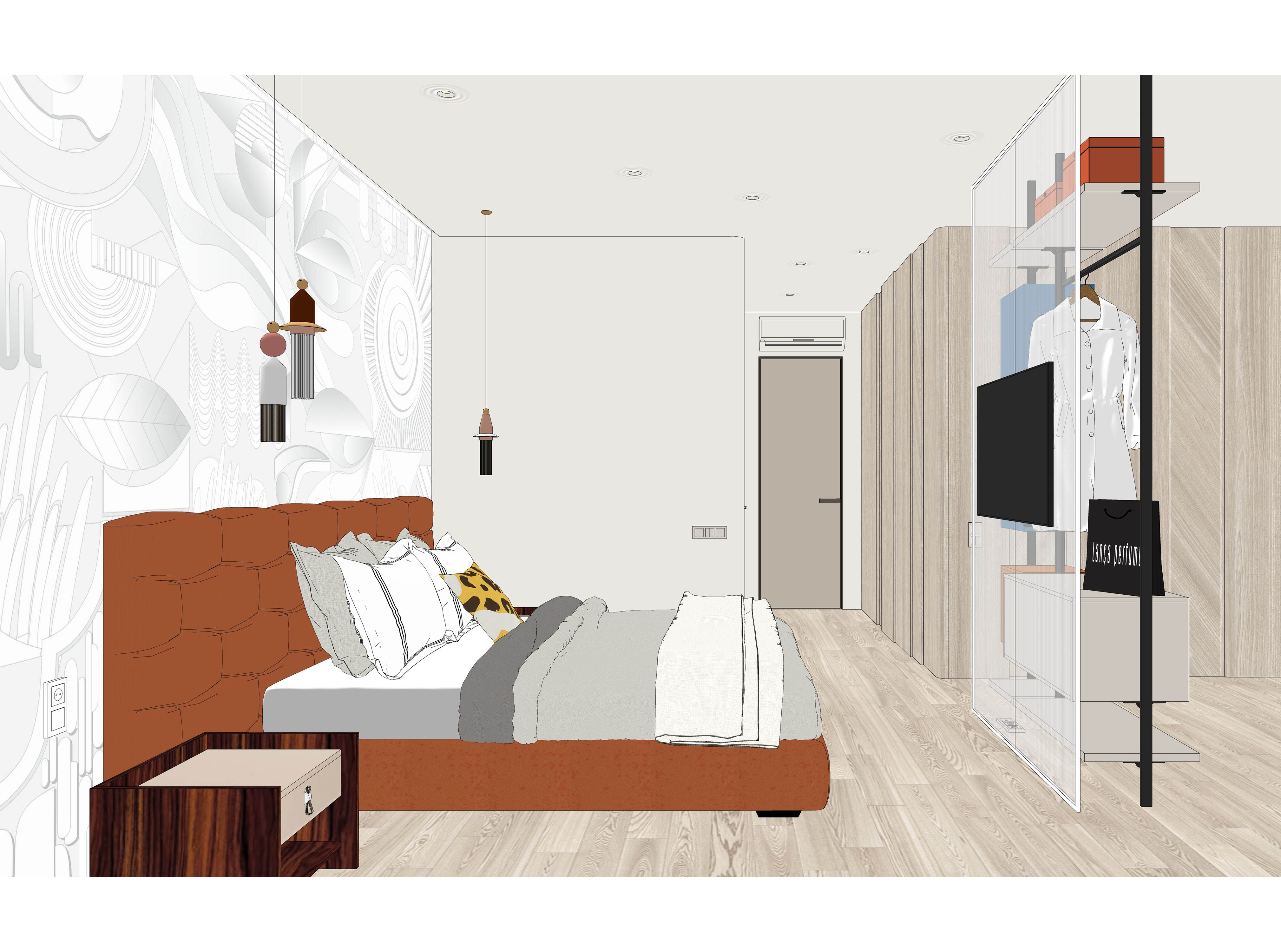 Дизайн-проект спальни с гардеробной