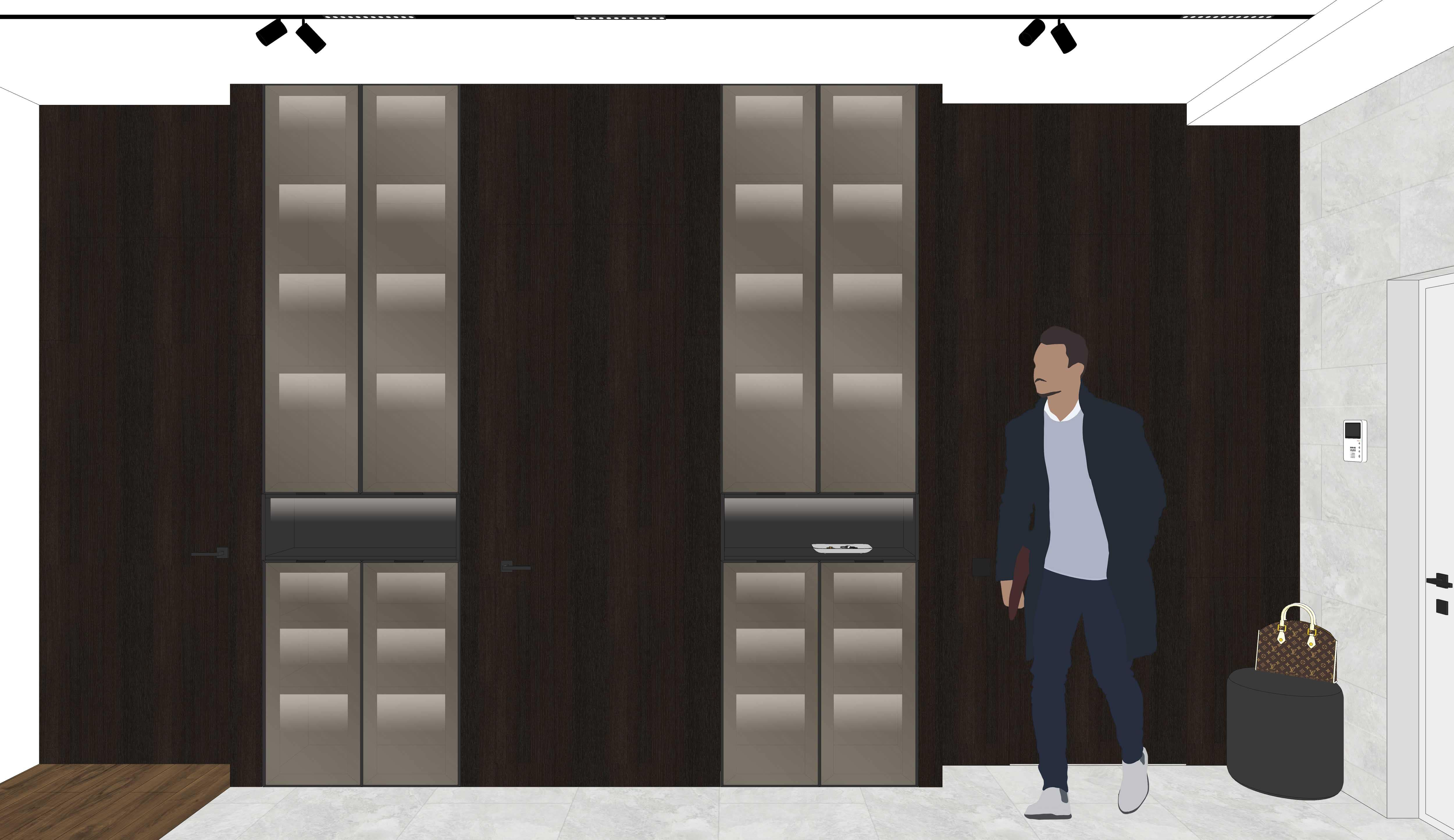 Шкаф для обуви и сумок в прихожей