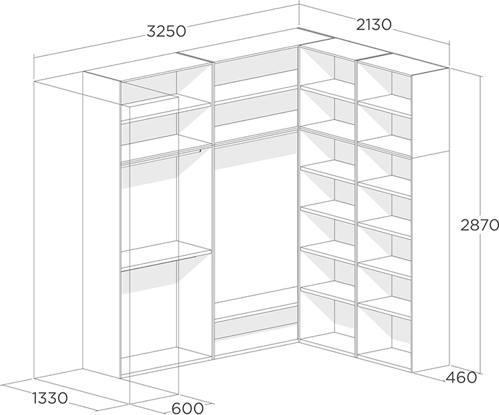 Мебель для гардеробной из ЛДСП