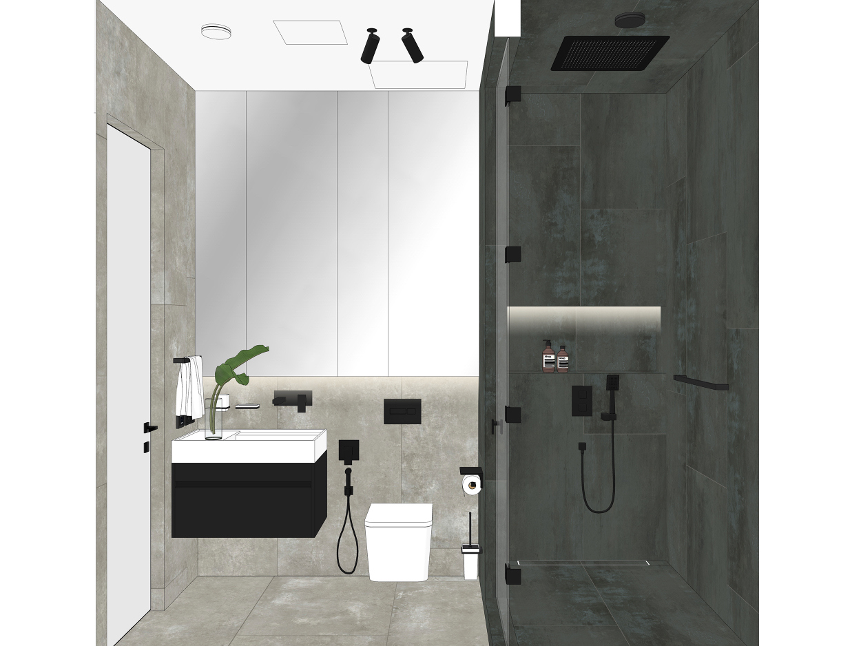 Гостевой санузел в двухкомнатной квартире