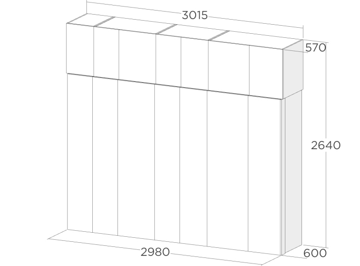 Большой шкаф для одежды на заказ