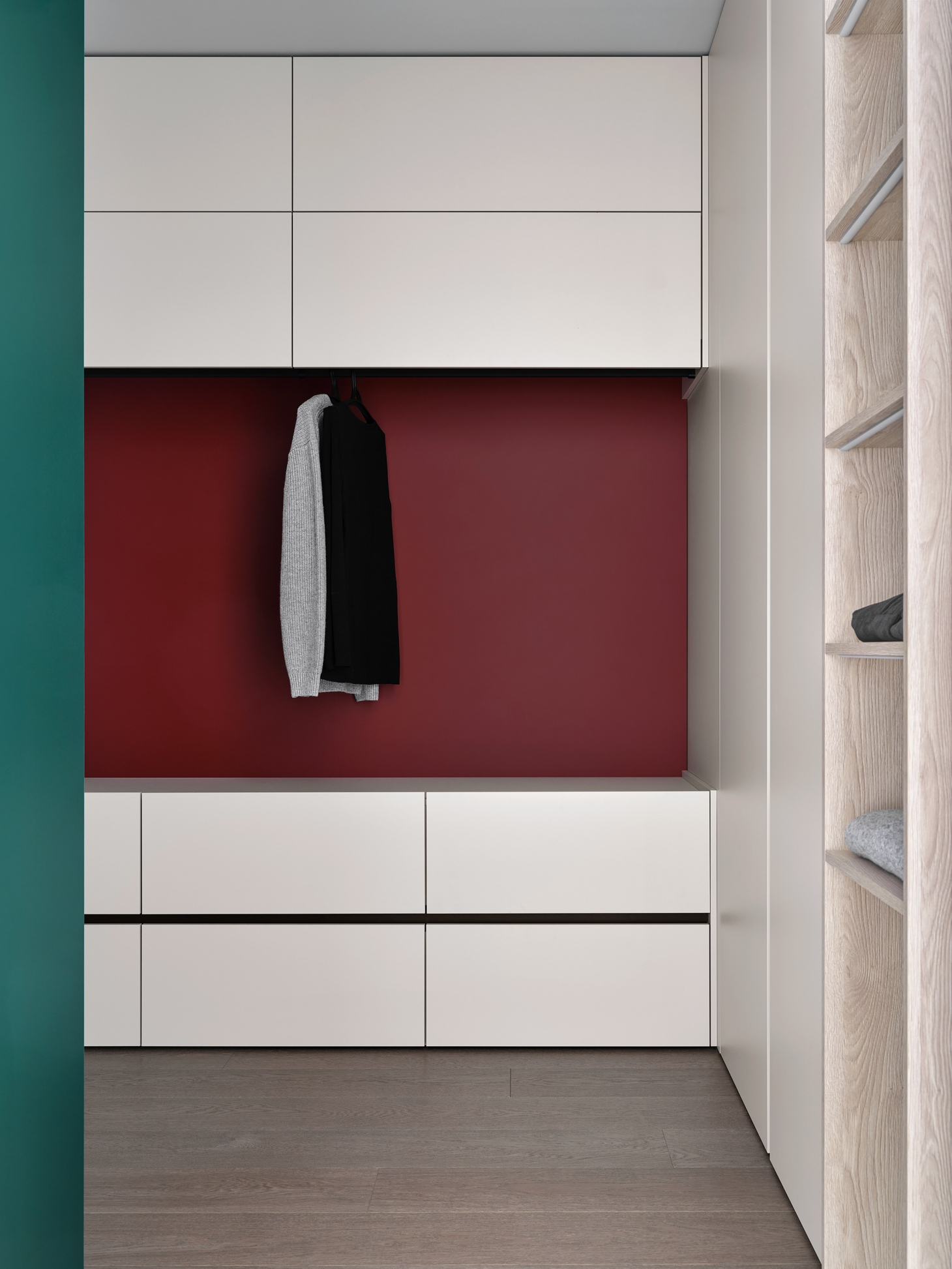 Современная гардеробная в спальне