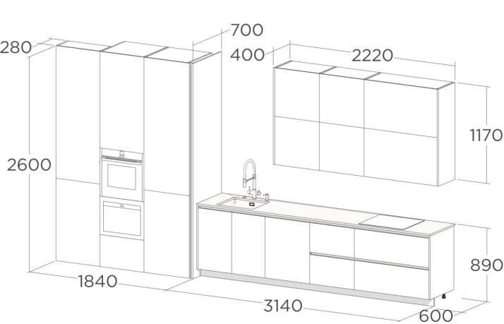 Проект белой кухни