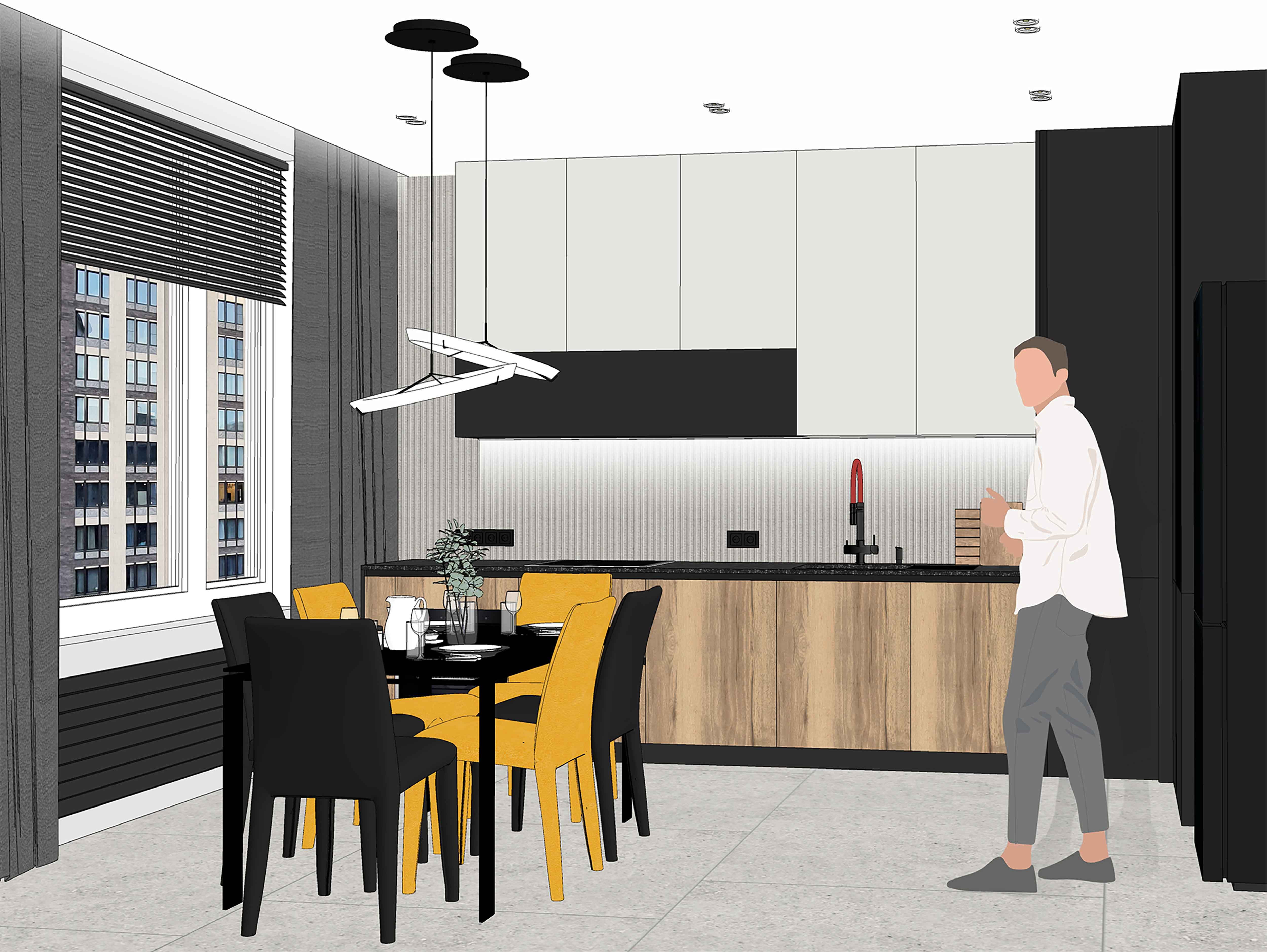 Современная угловая кухня