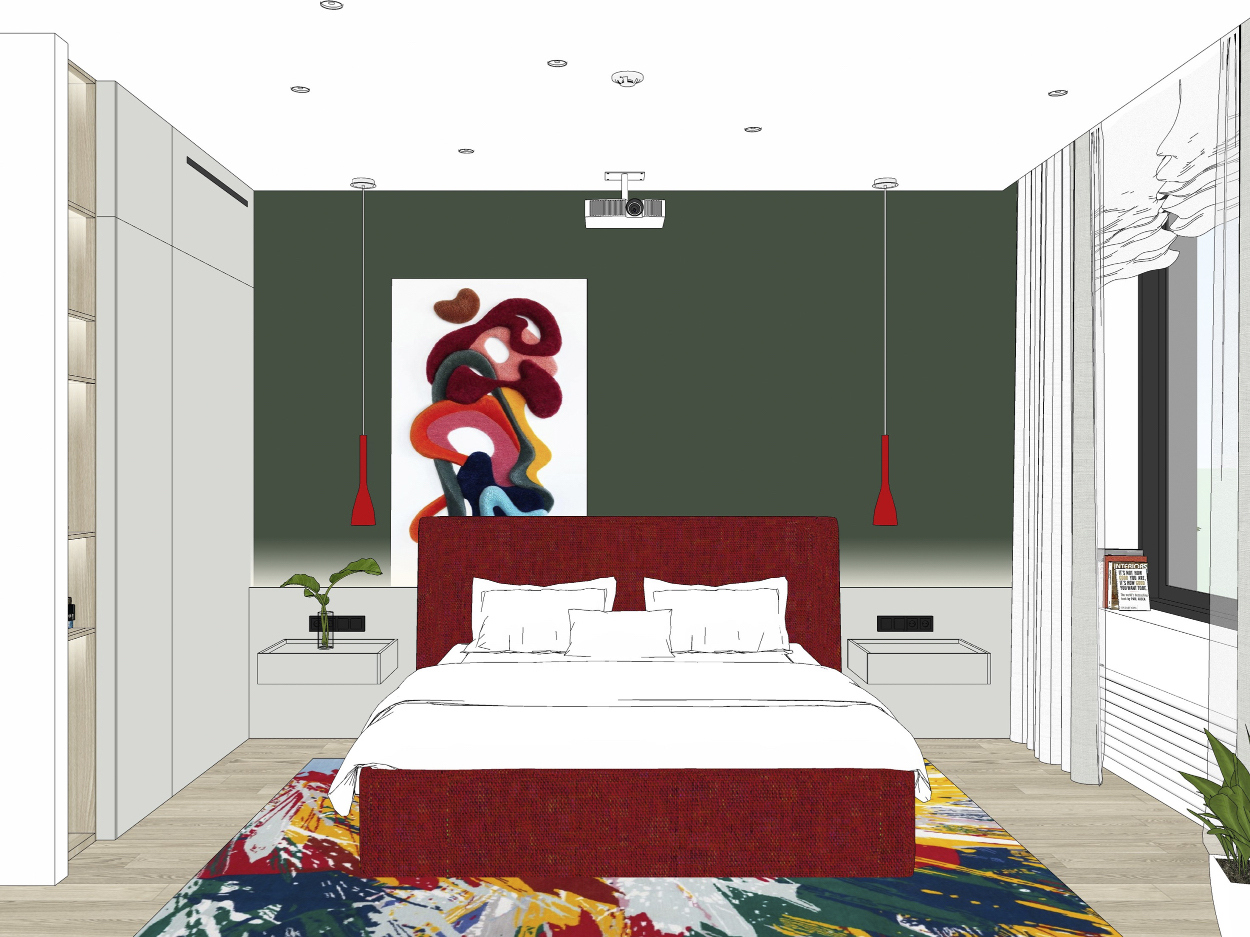 Дизайн-проект мастер-спальни с гардеробной и ванной