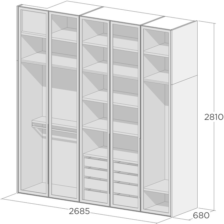 Шкаф со стеклянными фасадами