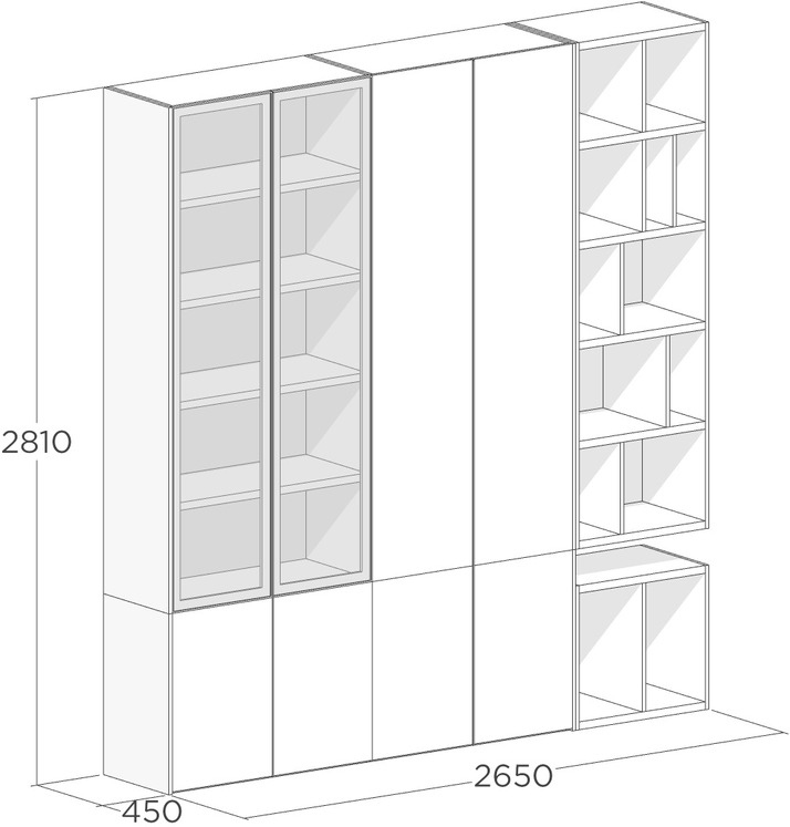 Книжный шкаф с открытыми полками