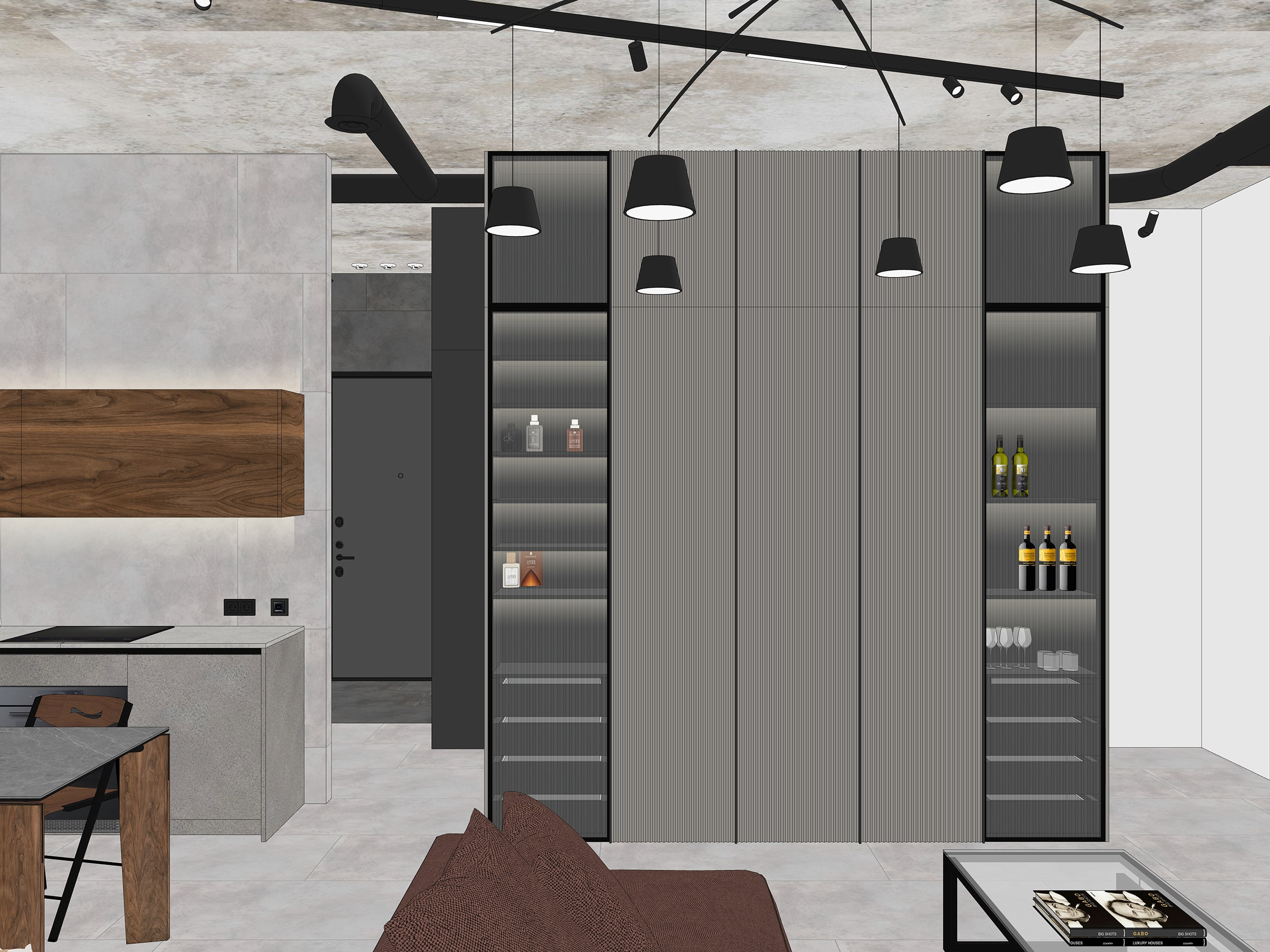 Шкаф для одежды с подсветкой