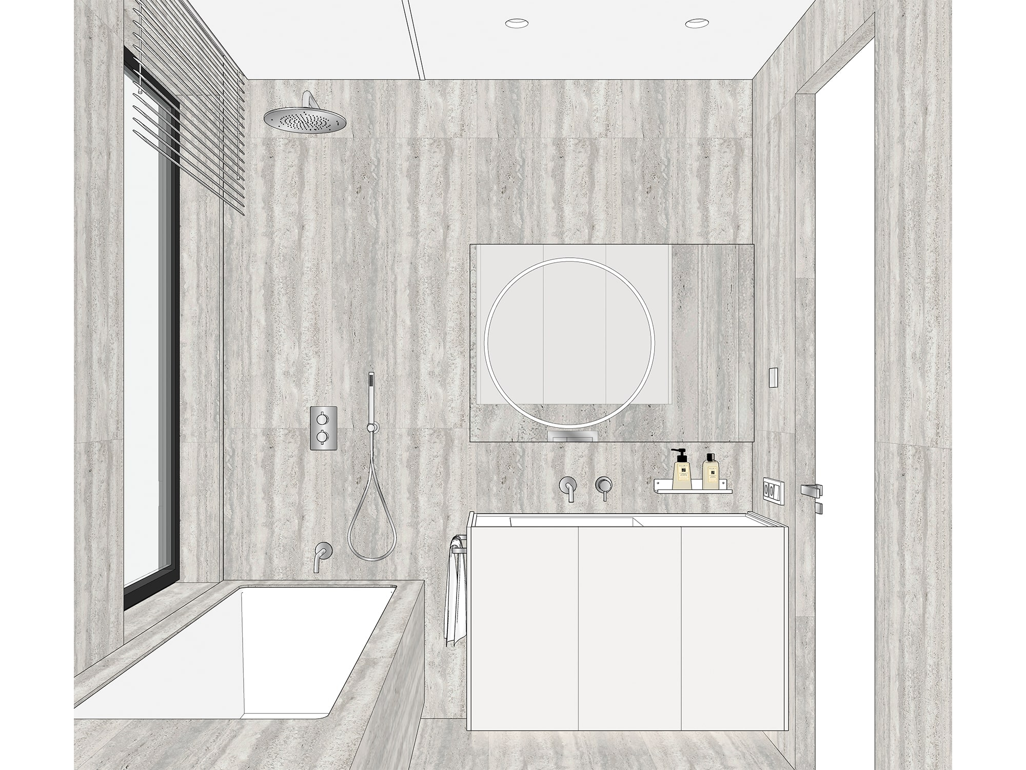 Дизайн-проект ванной с окном