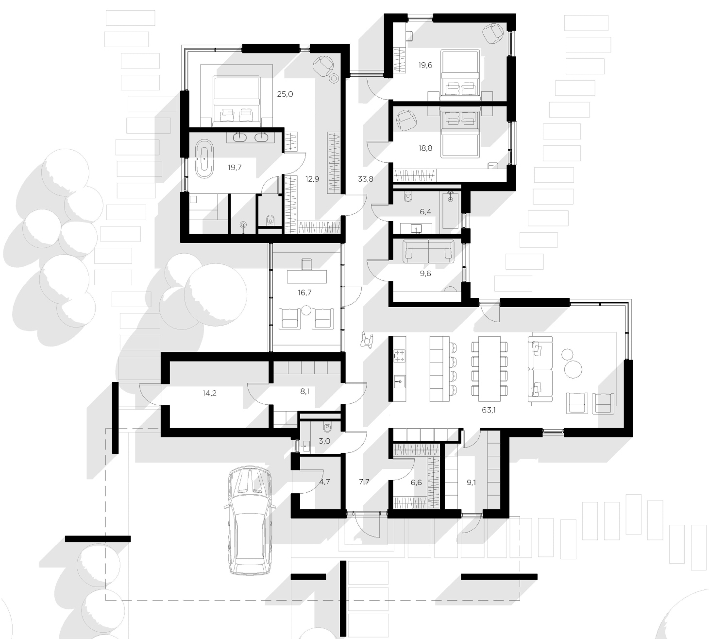 Одноэтажные дома проекты с планировкой