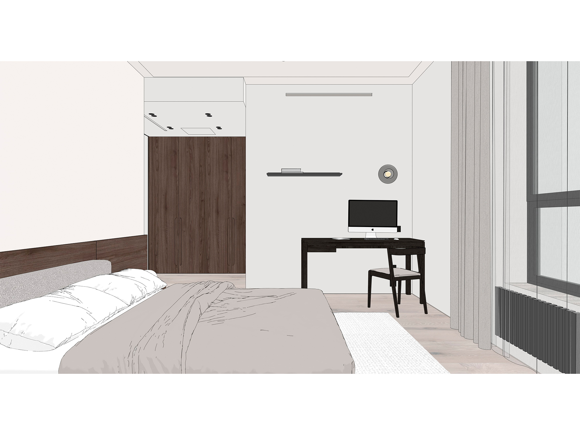 Дизайн-проект спальни с гардеробной